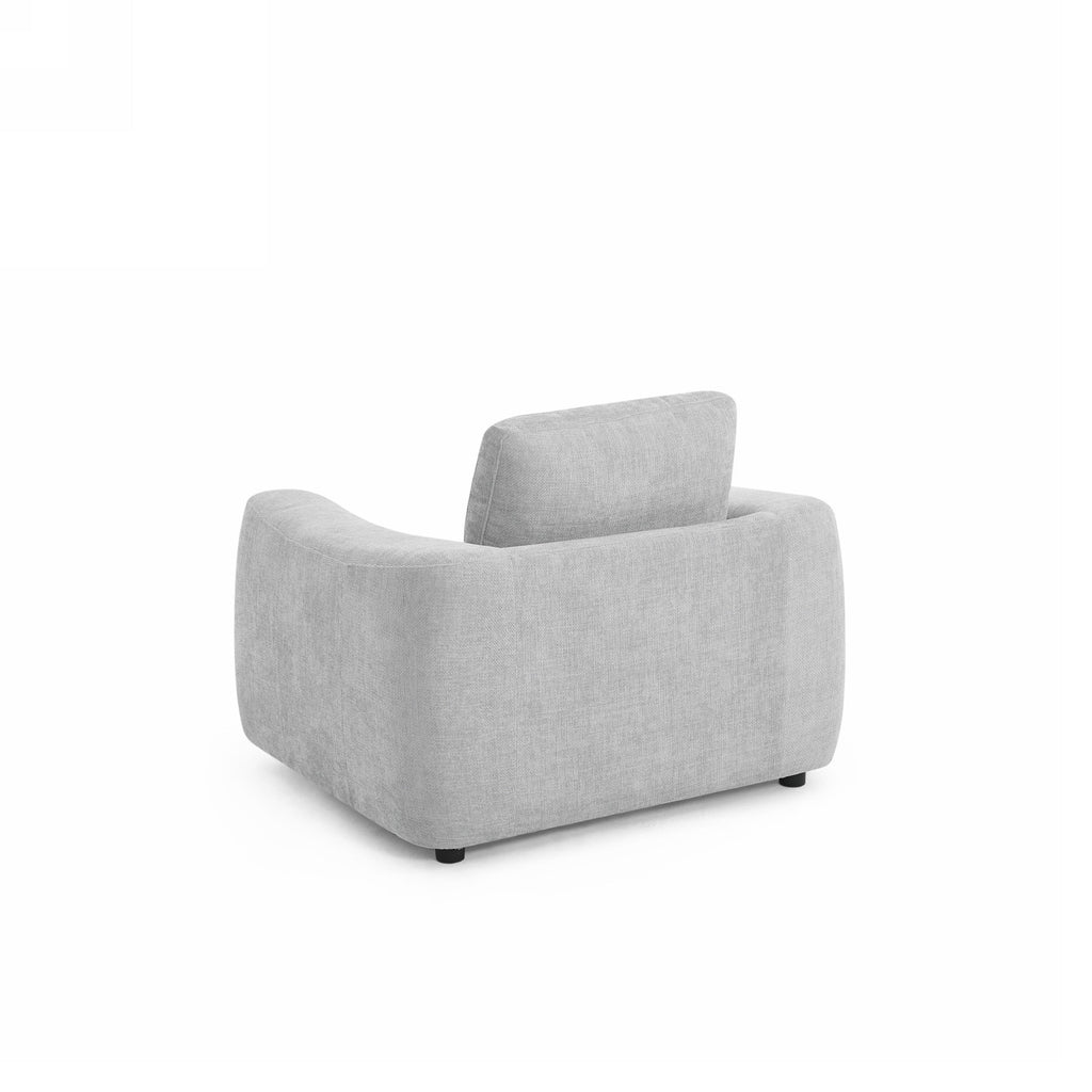 Kerea - Sillón fijo de 1 plaza - Tela chenilla gris