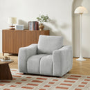 Fauteuil Fixe - Kerea - 1 Place - Tissu Chenille - Gris