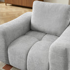 Kerea - Sillón fijo de 1 plaza - Tela chenilla gris