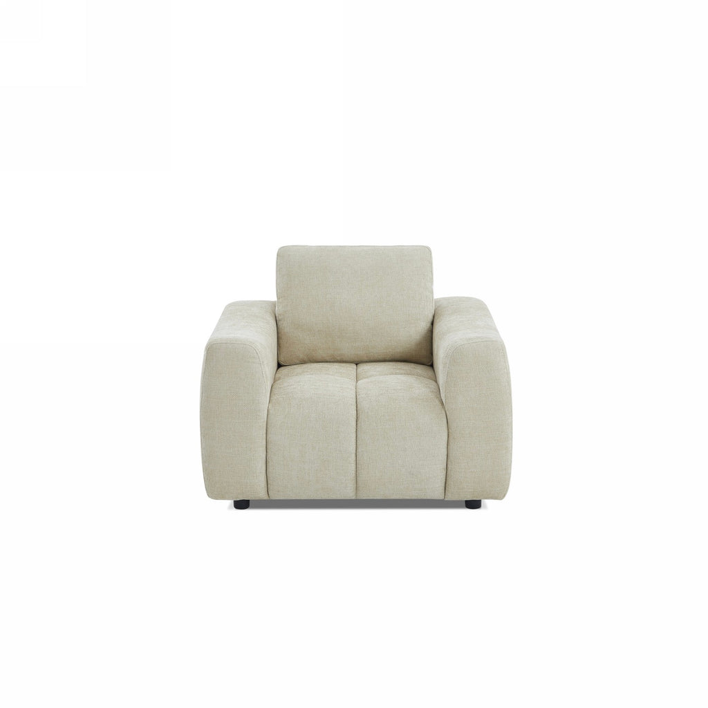 Kerea - Sillón fijo de 1 plaza - Tejido chenilla color topo