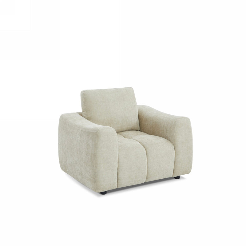 Fauteuil Fixe - Kerea - 1 Place - Tissu Chenille - Taupe