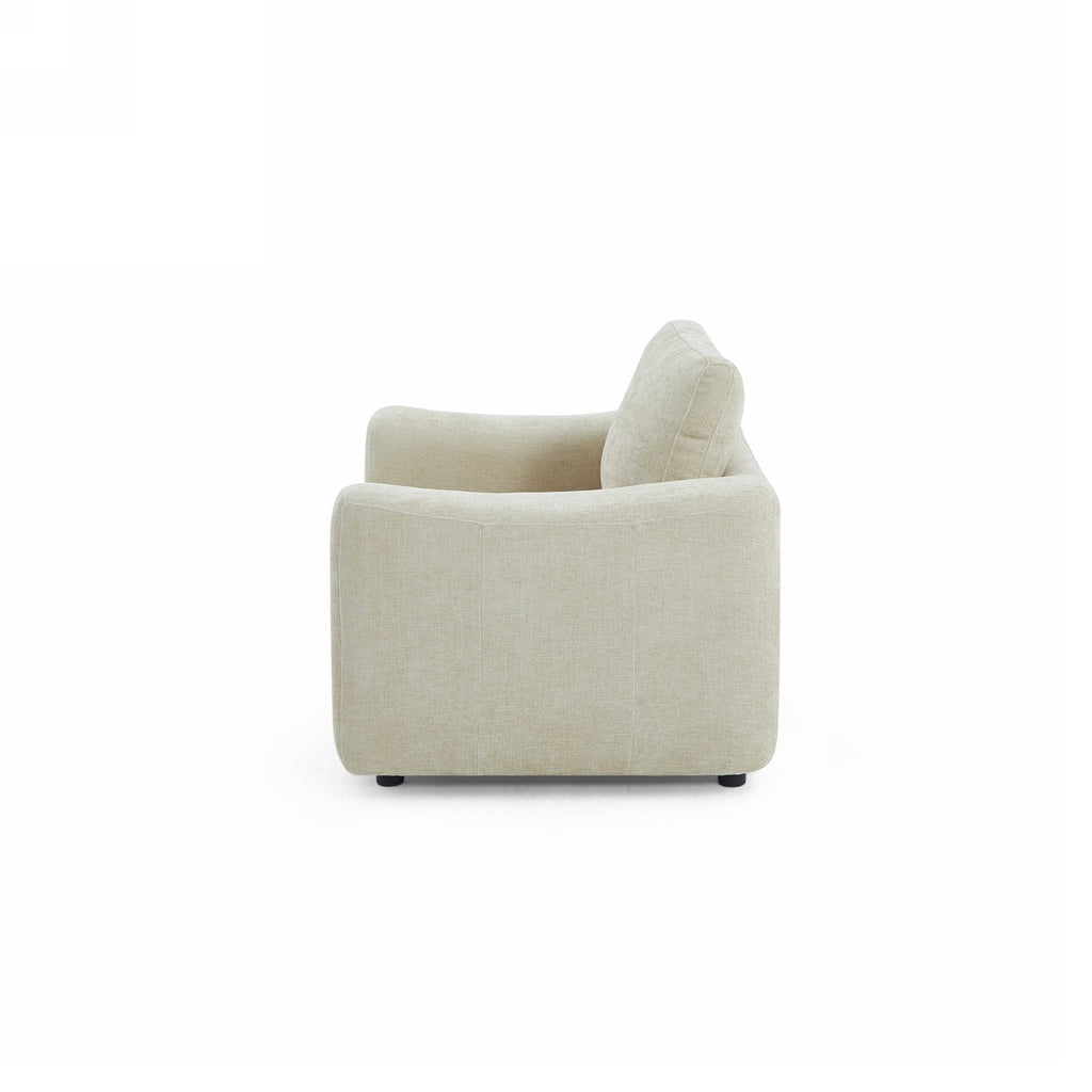 Kerea - Sillón fijo de 1 plaza - Tejido chenilla color topo