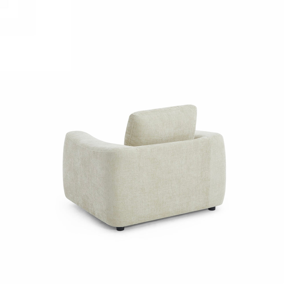 Kerea - Sillón fijo de 1 plaza - Tejido chenilla color topo