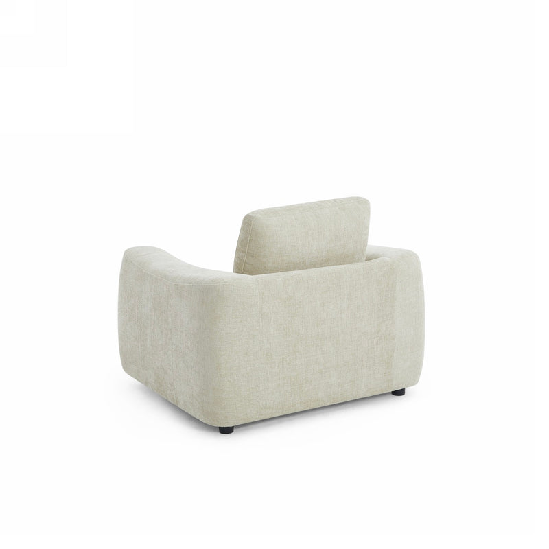 Fauteuil Fixe - Kerea - 1 Place - Tissu Chenille - Taupe