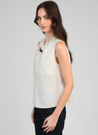 Top Kezra Blanc Casse