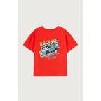 Straight-Cut Crew Neck Printed T-Shirt - Vintage Strawberry - Kids