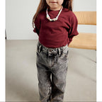 Round Neck T-Shirt - Vintage Bordeaux - Kids