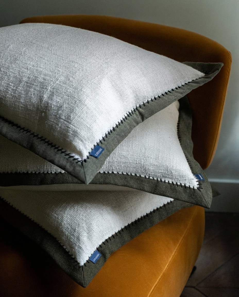Khadi Noir - Housse De Coussin - Coton