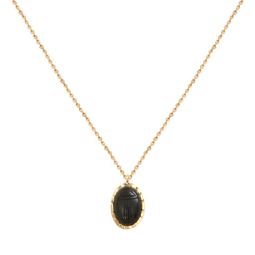 Collier Doré Khepri Onyx