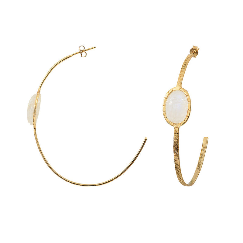 Creoles Gm Khepri Pierre De Lune Blanche