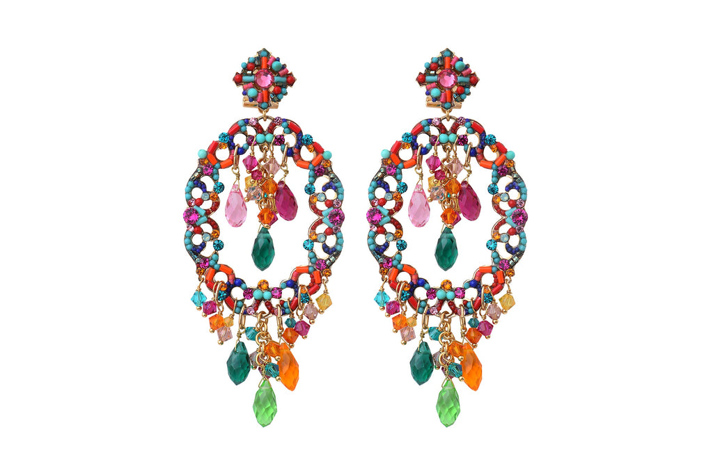 Orecchini Ovali Con Perno Chiara - Multicolori