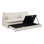 Kiara - Sofá cama de 3 plazas - Tela bouclé beige