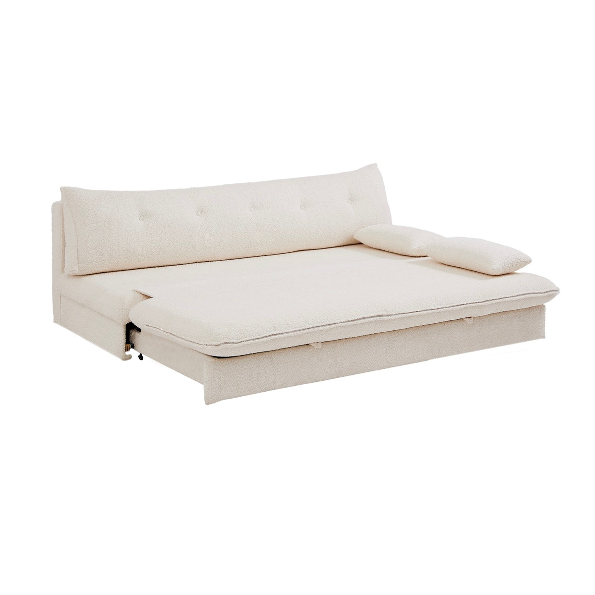 Kiara - Sofá cama de 3 plazas - Tela bouclé beige