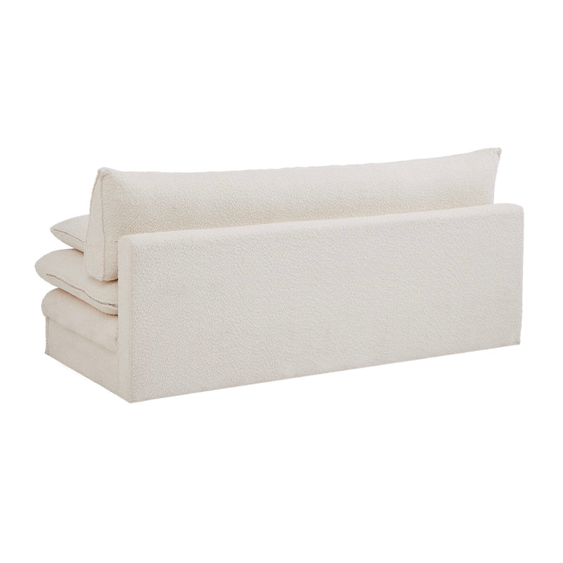 Banquette Convertible - Kiara - 3 Places - Tissu Bouclette - Beige