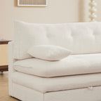 Kiara - Sofá cama de 3 plazas - Tela bouclé beige