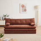 Kiara - Sofá cama de 3 plazas - Tejido bouclé terracota