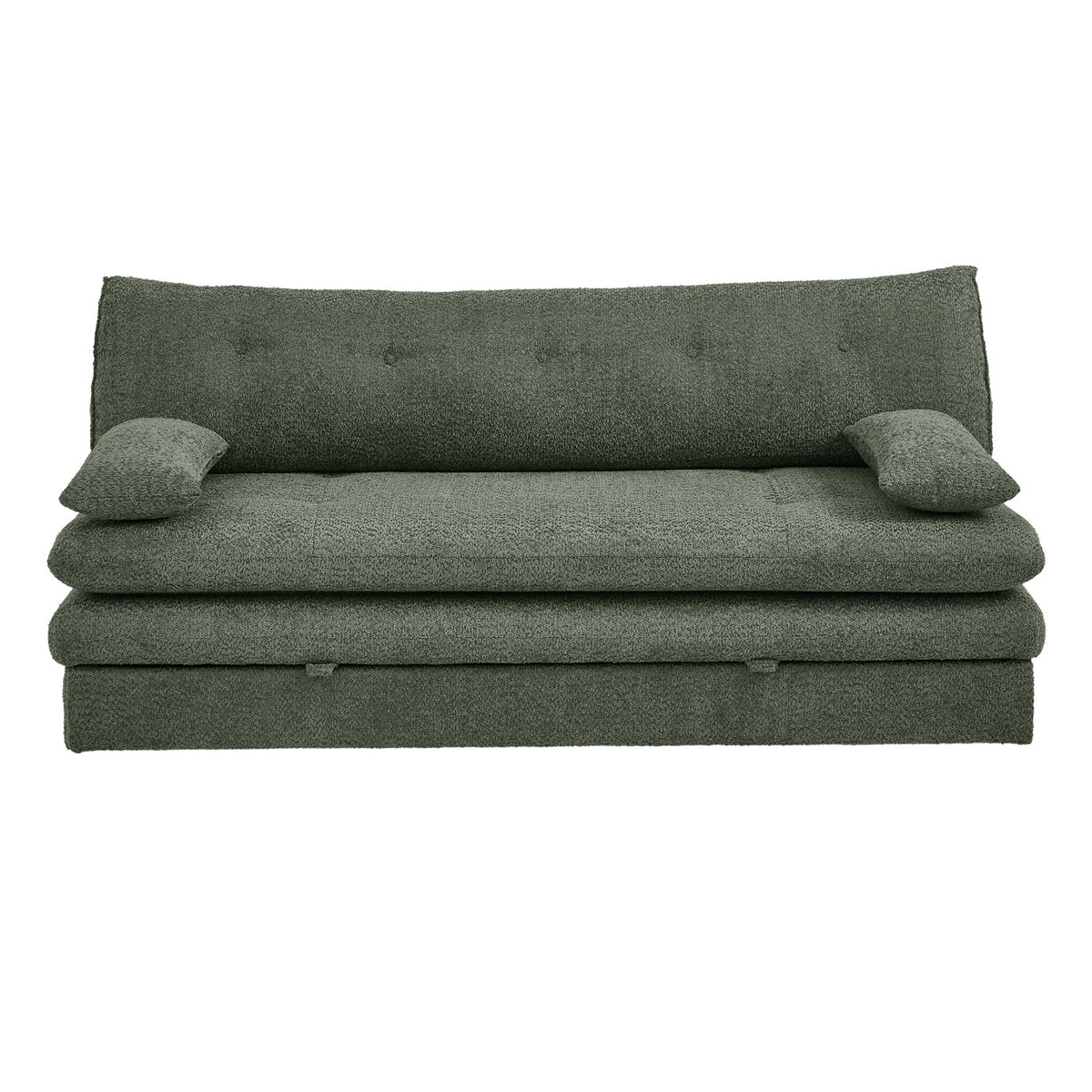 Kiara - 3-Seater Sofa Bed - Green Bouclé Fabric