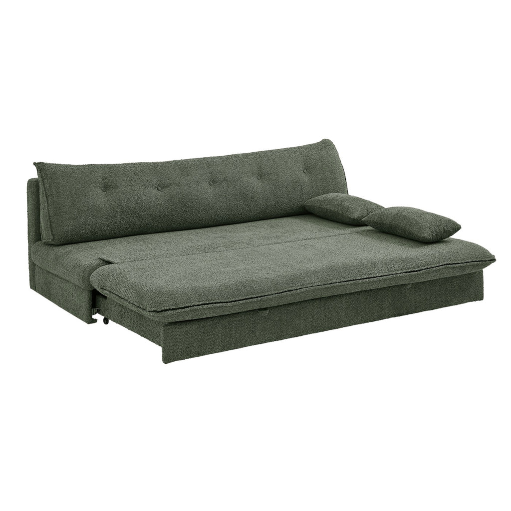 Kiara - 3-Seater Sofa Bed - Green Bouclé Fabric