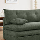 Banquette Convertible - Kiara - 3 Places - Tissu Bouclette - Vert