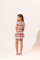 Kids Top Alba - Pink Waves Flowers - Poupette St Barth