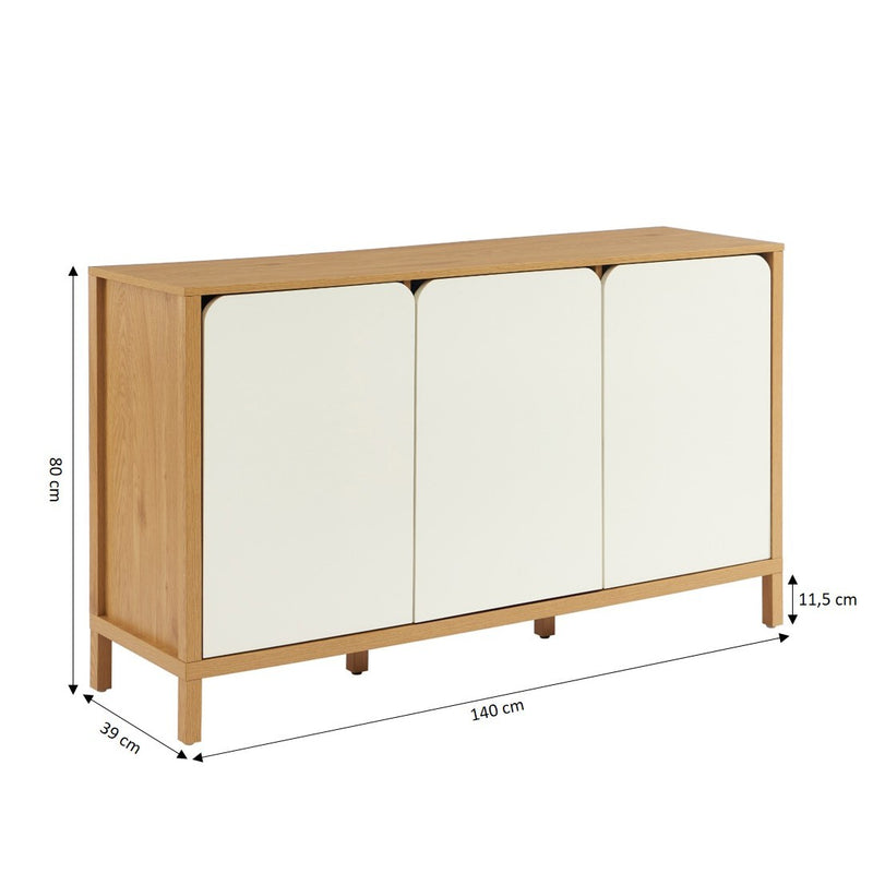 Buffet - Kilda - Effet Chêne - Blanc