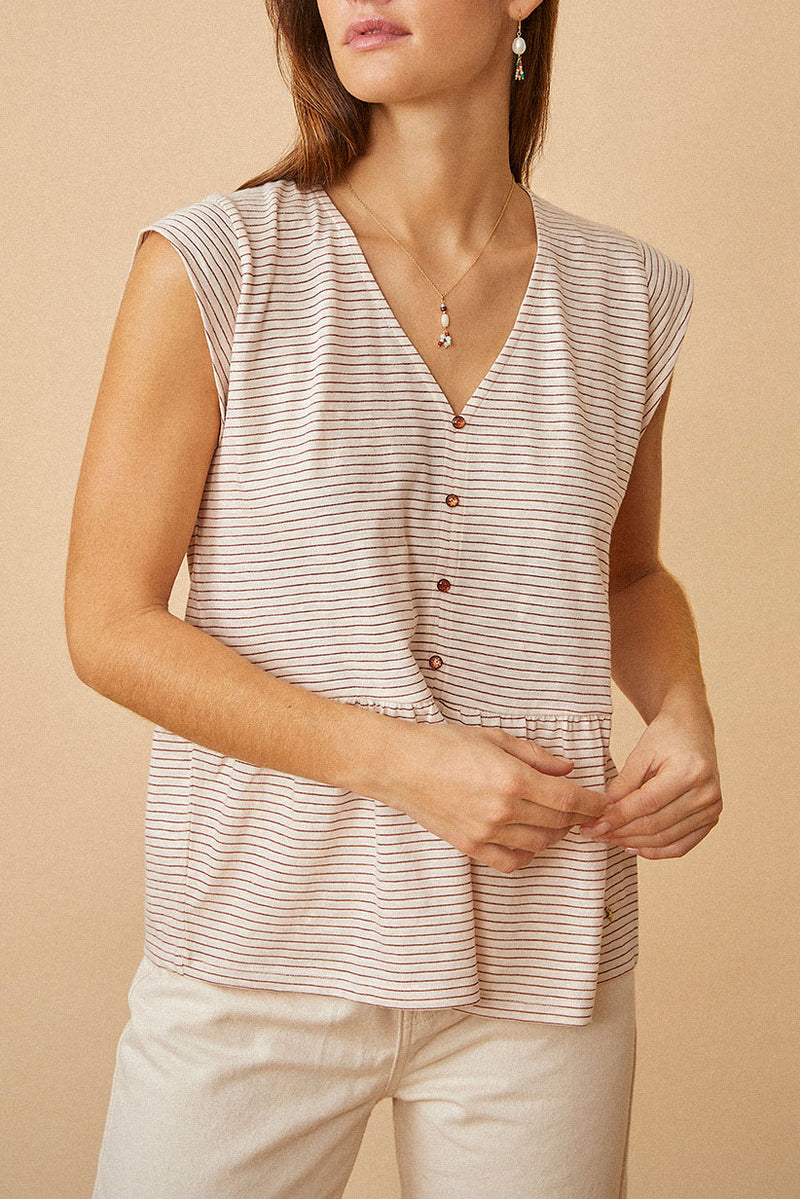 Kiridoum Tee Shirt - Cream/Terracotta