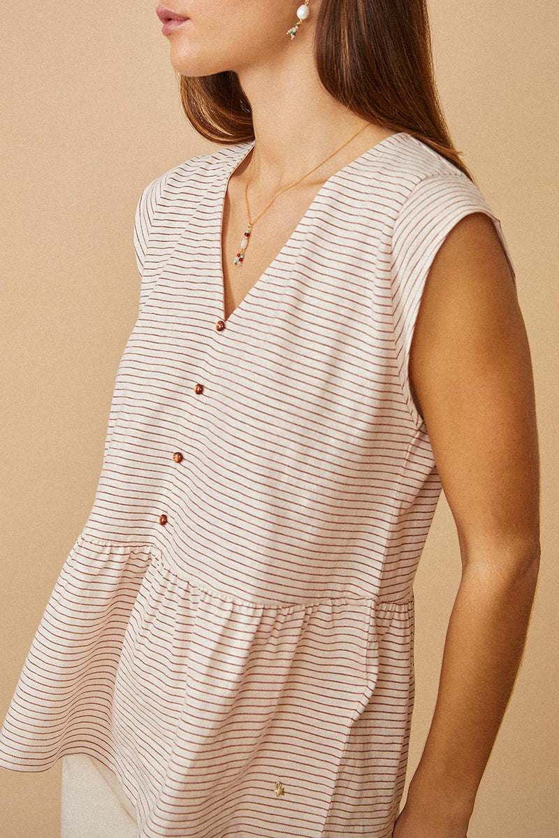 Kiridoum Tee Shirt - Cream/Terracotta