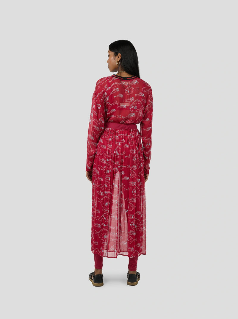 T-Shirt Kiss En Mousseline Imprimée Aquarium Pour Femmes