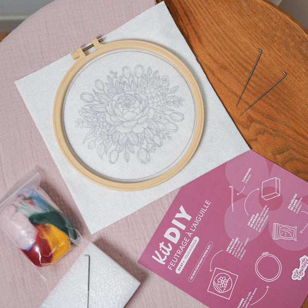 Peony Needle Felting DIY Kit