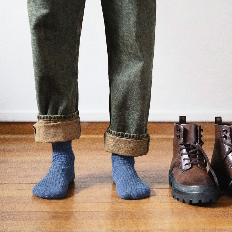 Chaussettes Dust Star En Soie Et Laine - Bleu