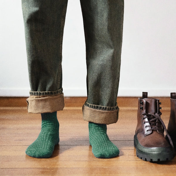 Chaussettes Dust Star En Soie Et Laine - Vert Foncé