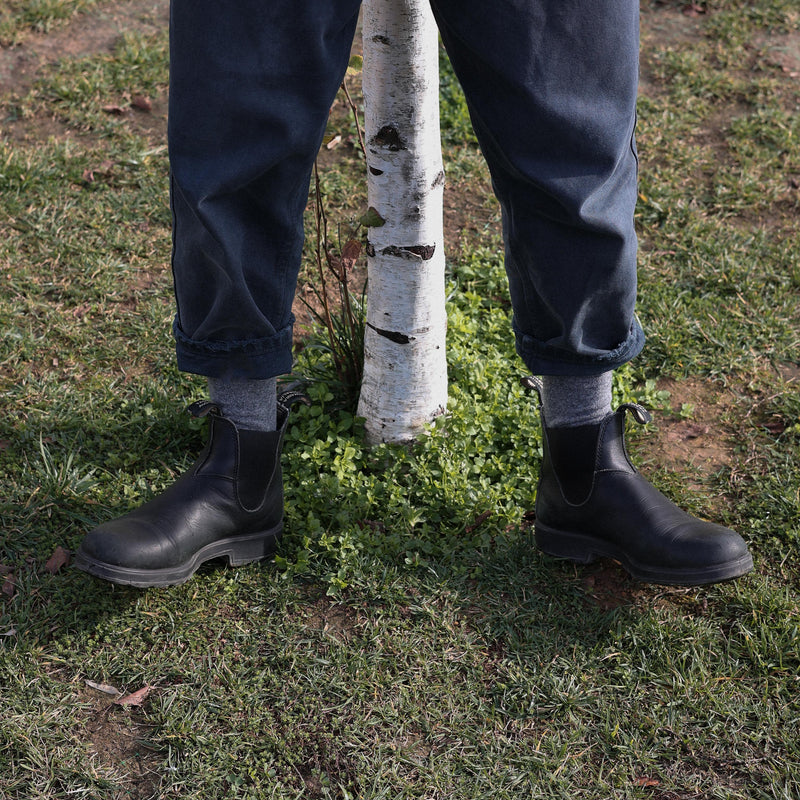 Chaussettes En Laine Mérinos Unies - Gris