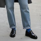 Chaussettes De Tennis En Coton Biologique - Bleu Électrique Uni