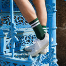 Chaussettes De Tennis En Coton Biologique - Vert Et Blanc