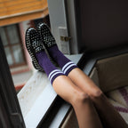 Chaussettes De Tennis En Coton Biologique - Violet Et Blanc