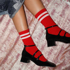 Organic Cotton Tennis Socks - Red and White