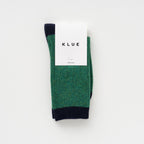 Chaussettes En Laine Mérinos Avec Bandes - Vert Et Noir