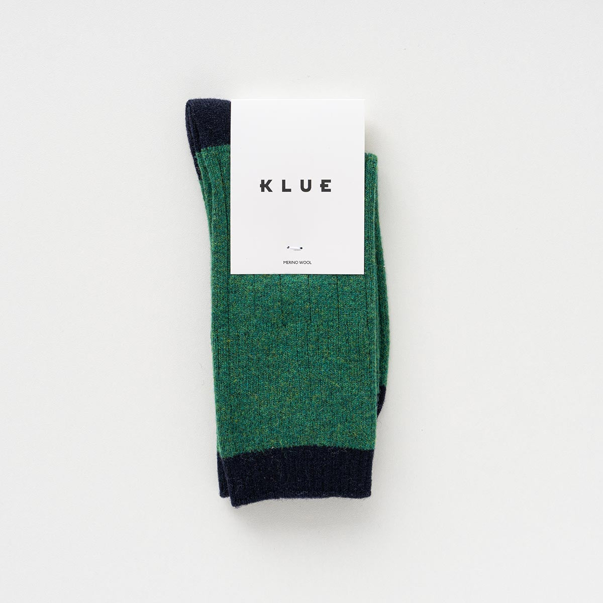 Chaussettes En Laine Mérinos Avec Bandes - Vert Et Noir