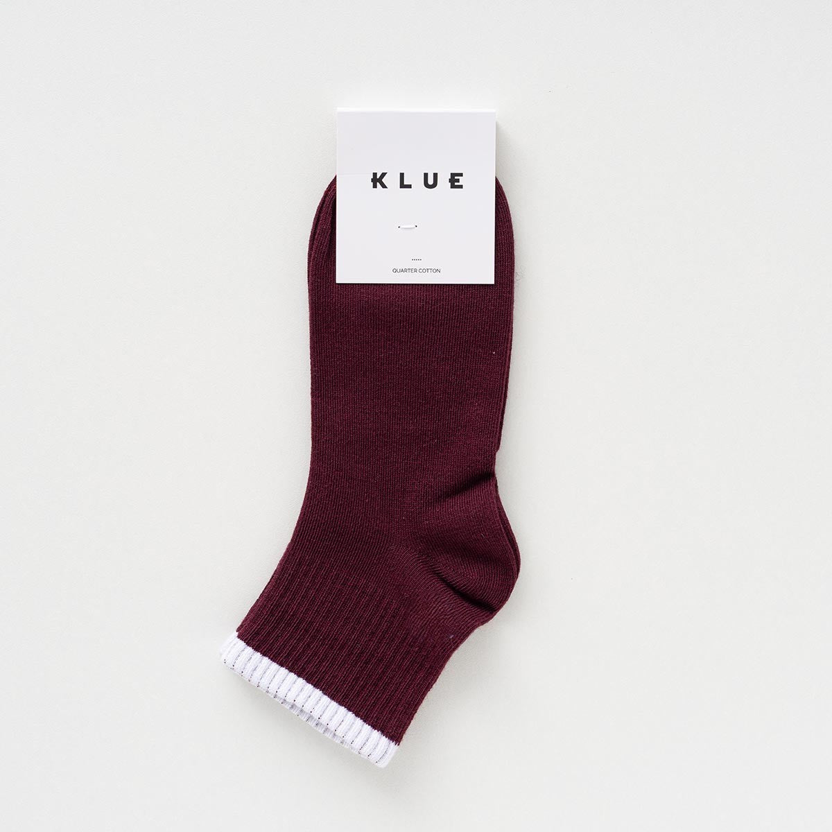 Striped Organic Cotton Tennis Ankle Socks - Burgundy Red