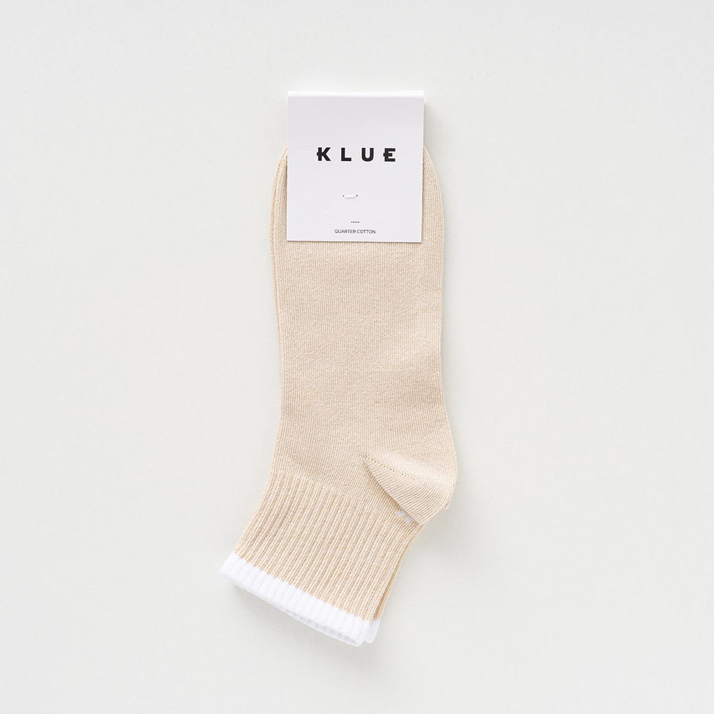 Striped Organic Cotton Tennis Ankle Socks - Natural Sand