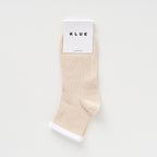 Striped Organic Cotton Tennis Ankle Socks - Natural Sand