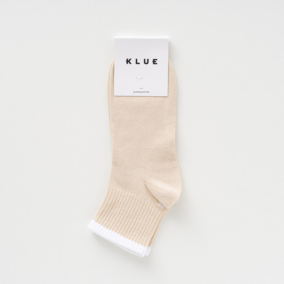 Striped Organic Cotton Tennis Ankle Socks - Natural Sand