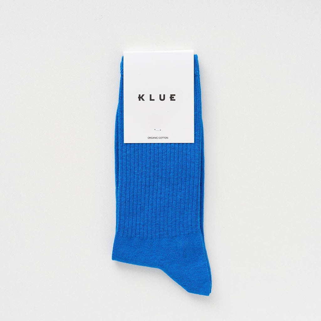 Chaussettes De Tennis En Coton Biologique - Bleu Électrique Uni