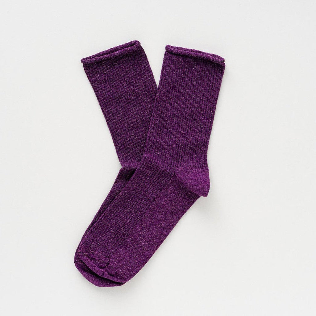 Calcetines ecológicos de lúrex con purpurina - Violeta