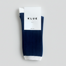 Chaussettes En Laine Mérinos Avec Bordures - Bleu Marine Et Blanc