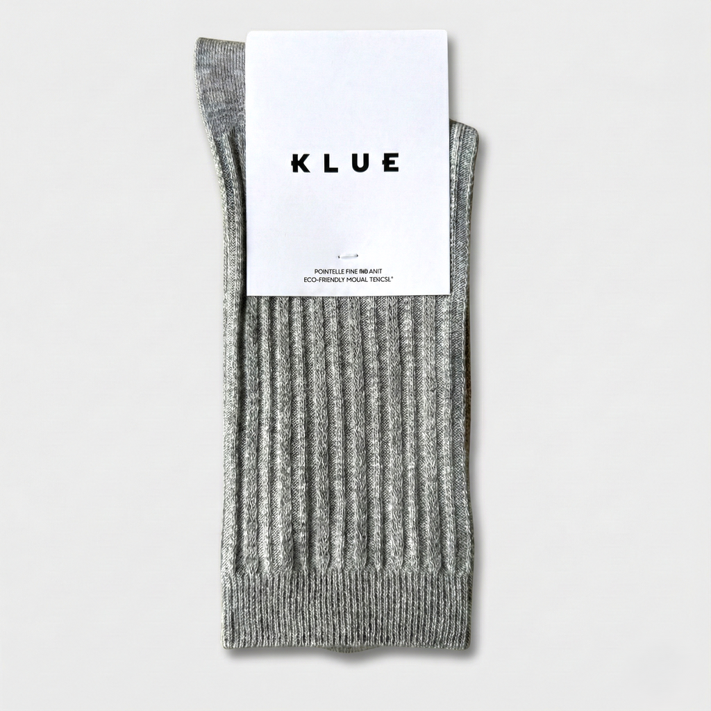 Fine Ribbed Pointelle Knit - Light Grey