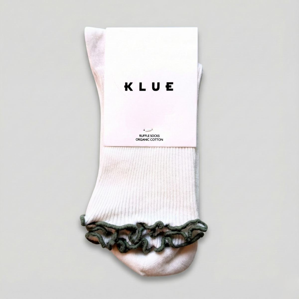 Organic Cotton Socks with Ruffles - Khaki