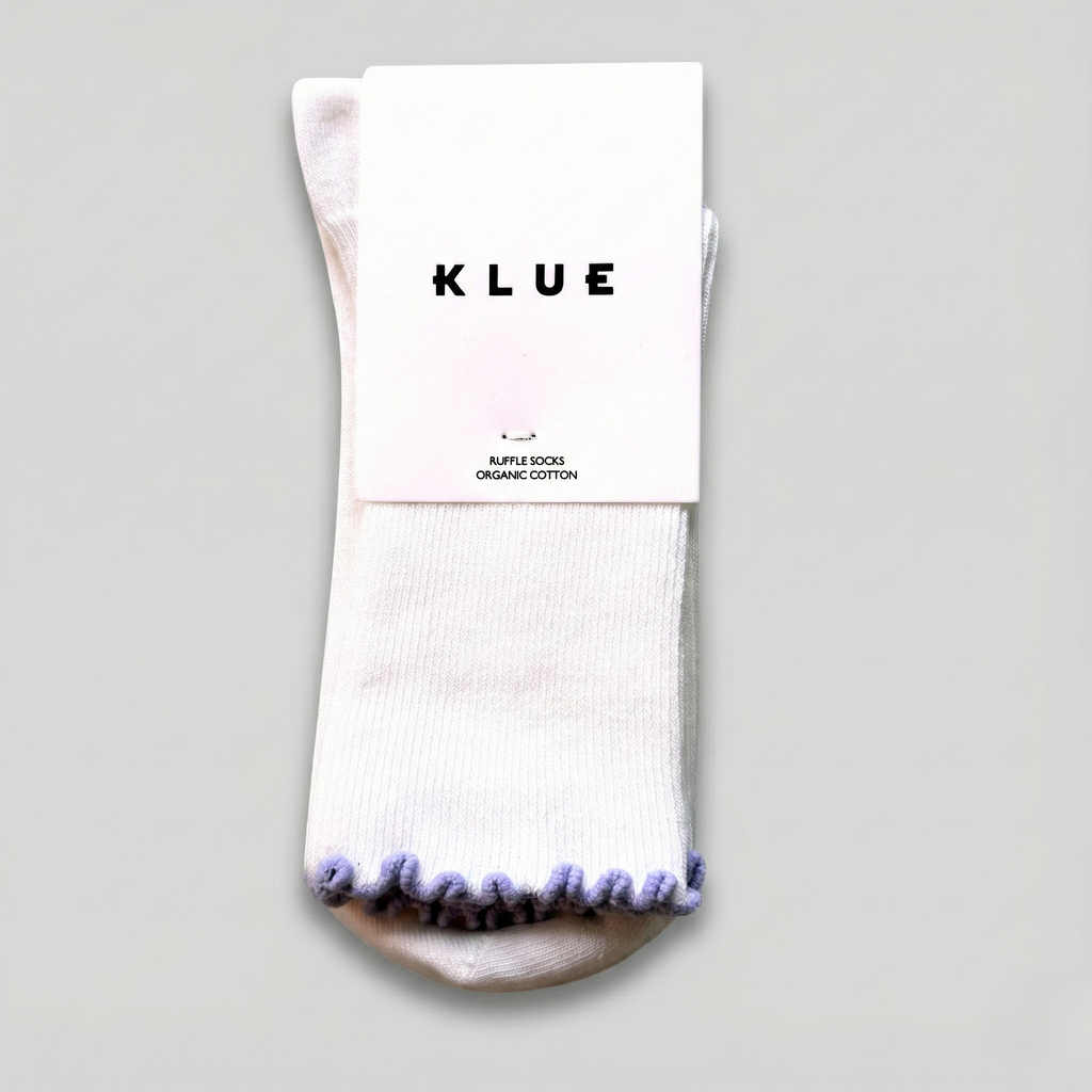 Chaussettes En Coton Biologique À Volants - Lilas