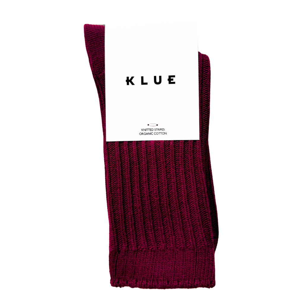 Chaussettes En Coton Biologique À Rayures Tricotées Unies - Bordeaux