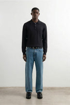Polo En Maille Navy